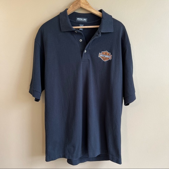 Harley Davidson men’s black polo embroidered size large - Picture 4 of 4